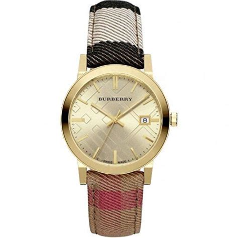 Burberry Women's Classic Round BU9041 Gold Leather Swiss 